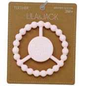 Wholesale - 1pc Silicone Peace Teether - Pink "What a Babe" C/P 100, UPC: 195010139373